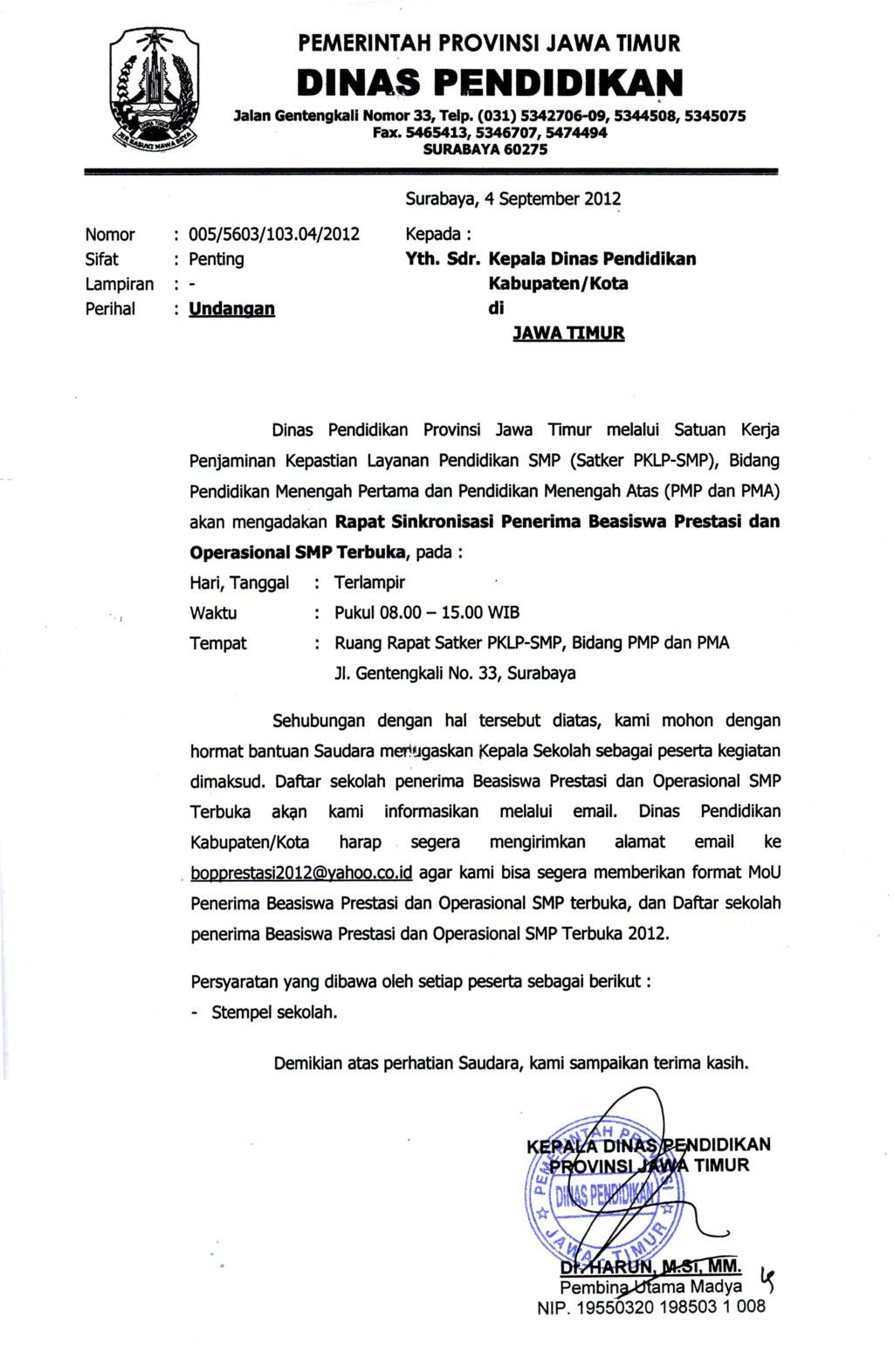 Detail Surat Resmi Undangan Rapat Nomer 20