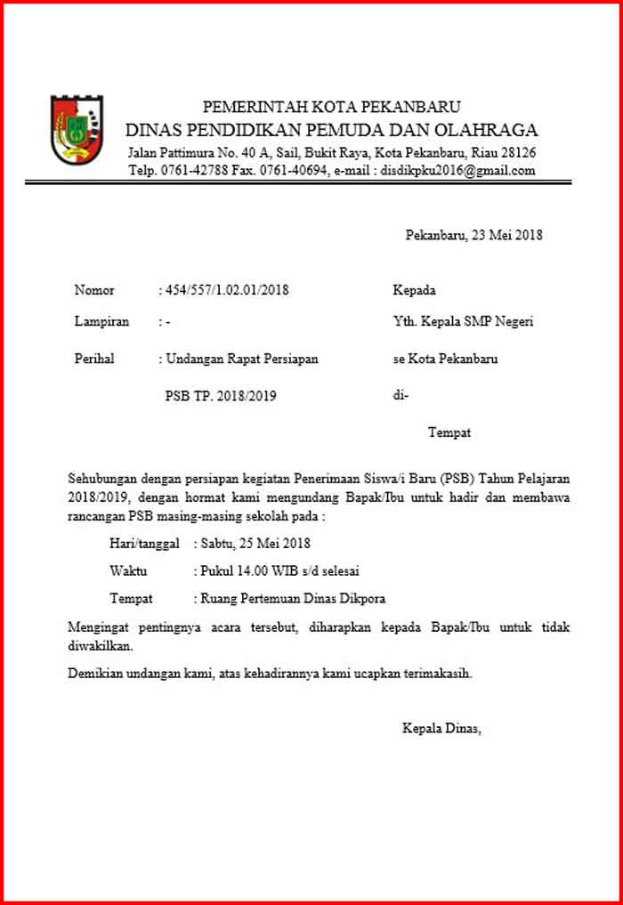 Detail Surat Resmi Undangan Rapat Nomer 21