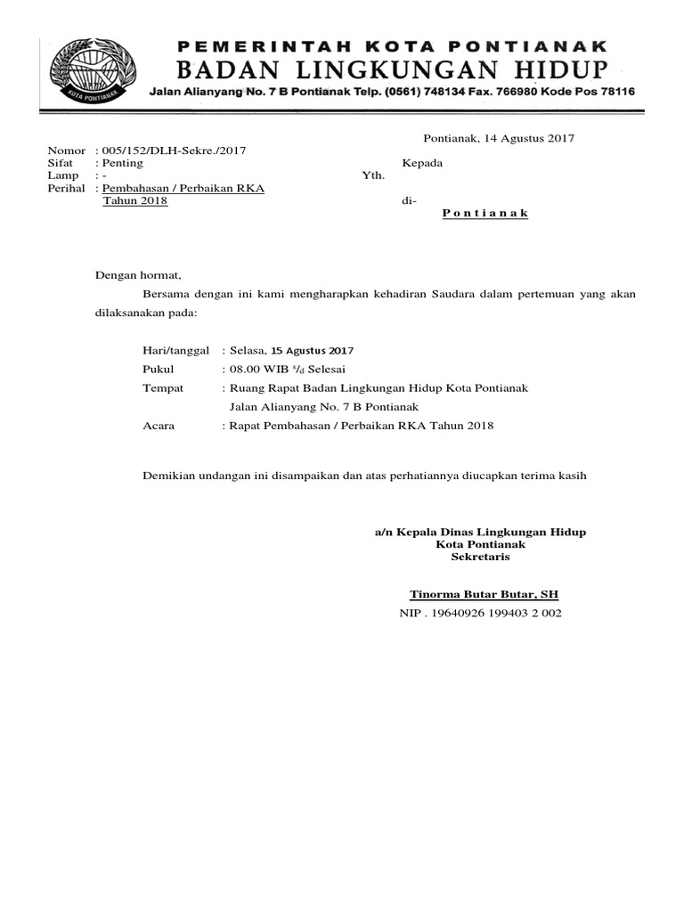 Detail Surat Resmi Undangan Rapat Nomer 25
