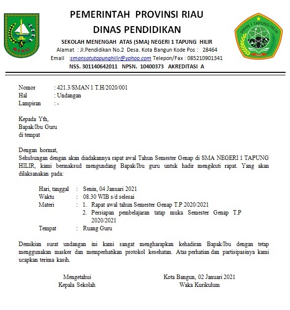Detail Surat Resmi Undangan Rapat Nomer 26
