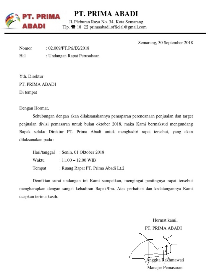 Detail Surat Resmi Undangan Rapat Nomer 30