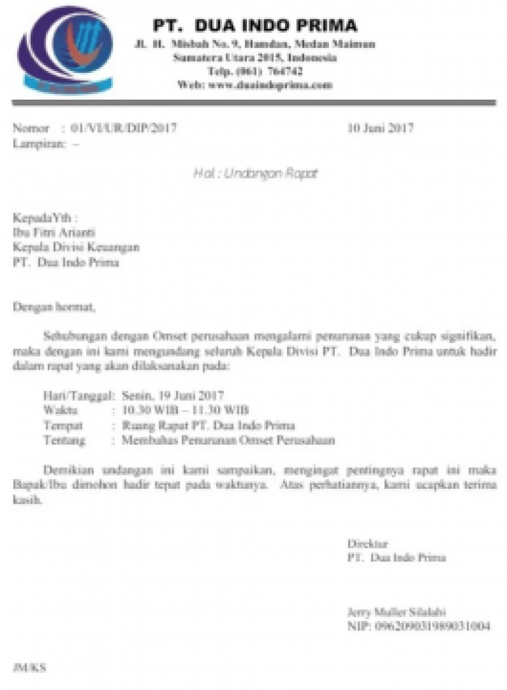 Detail Surat Resmi Undangan Rapat Nomer 36