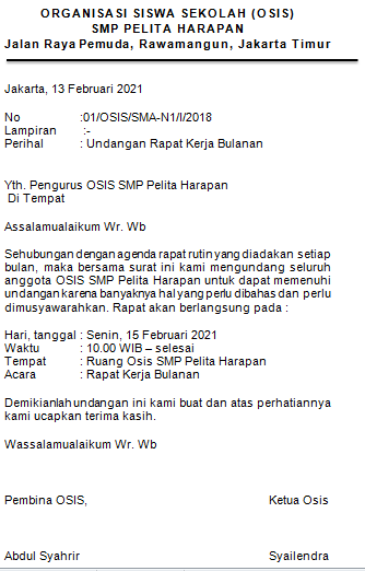 Detail Surat Resmi Undangan Rapat Nomer 49