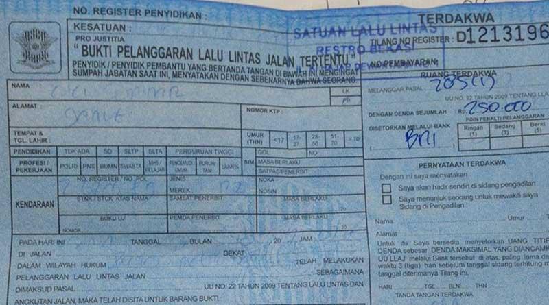 Detail Surat Tilang Biru Bayar Berapa Nomer 3