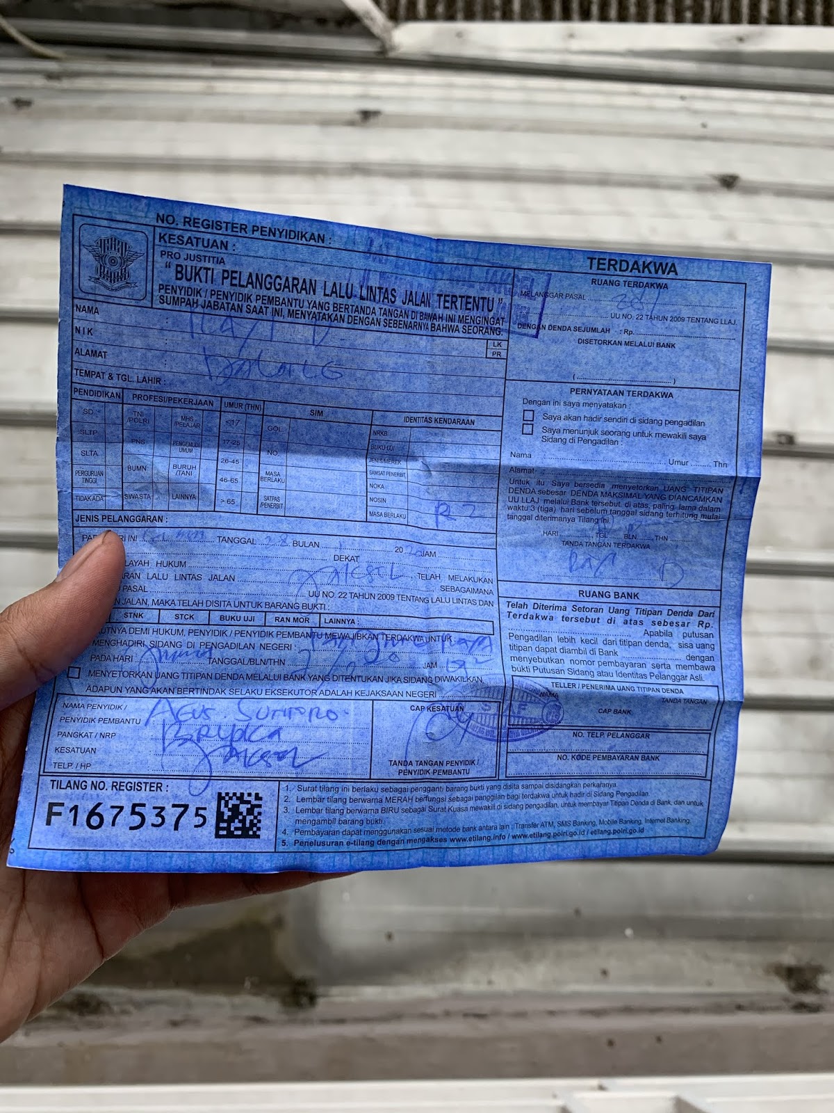 Detail Surat Tilang Biru Bayar Berapa Nomer 30