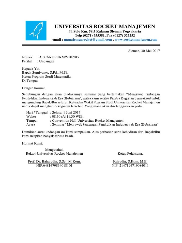 Detail Surat Undangan Acara Nomer 4
