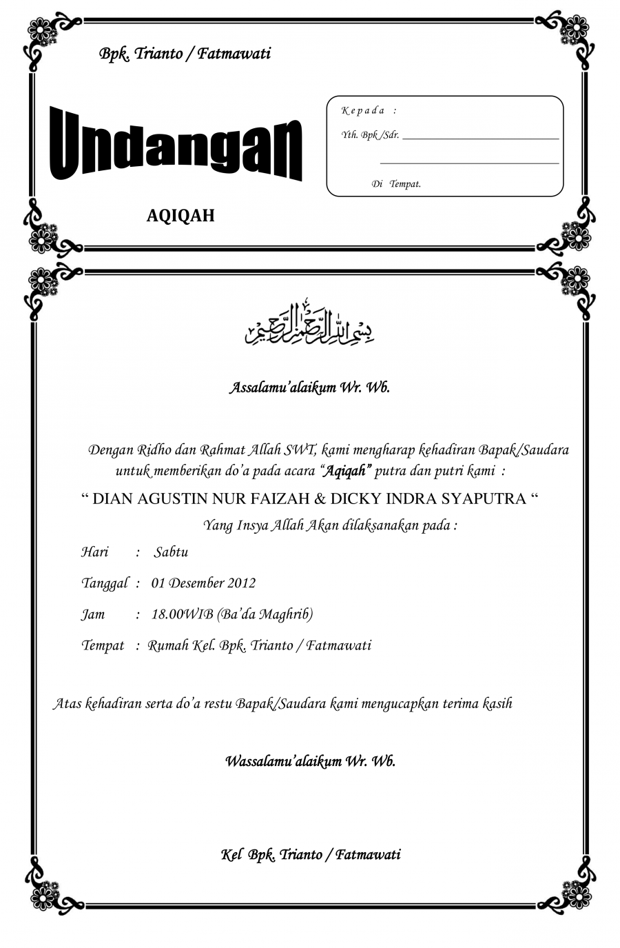 Detail Surat Untuk Aqiqah Nomer 37