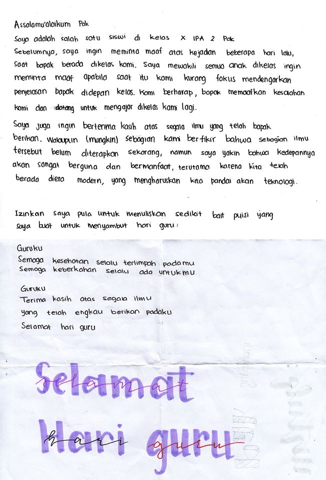 Detail Surat Untuk Guru Tercinta Nomer 21