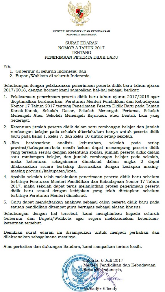 Detail Surat Untuk Menteri Pendidikan Nomer 18