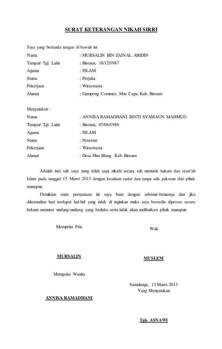 Detail Surat Untuk Nikah Nomer 23