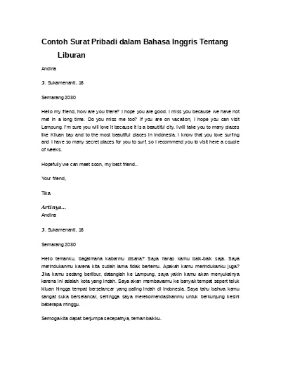 Detail Surat Untuk Teman Dalam Bahasa Inggris Nomer 40