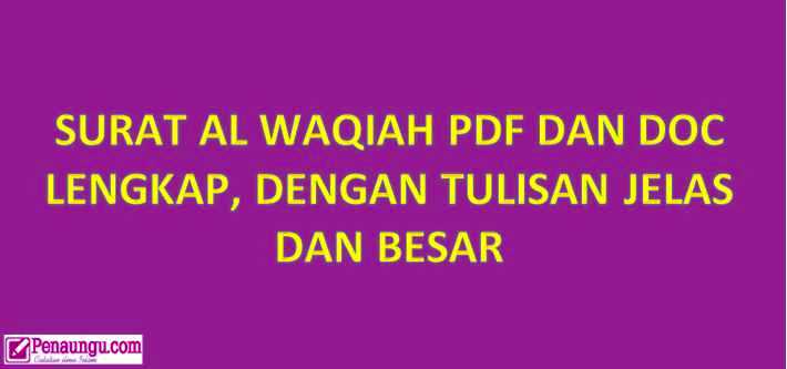 Detail Surat Waqiah Bahasa Indonesia Nomer 26