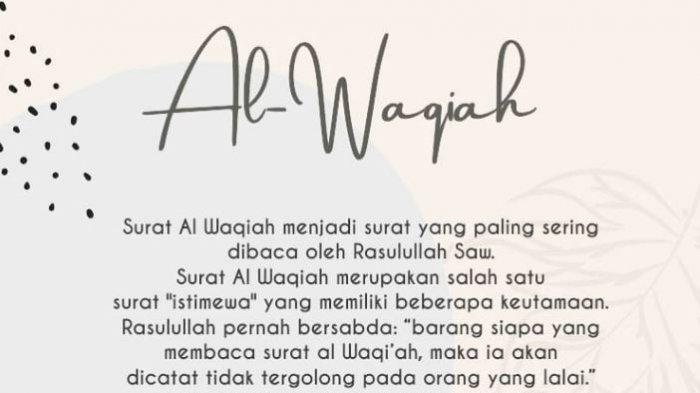 Detail Surat Waqiah Surat Keberapa Nomer 31