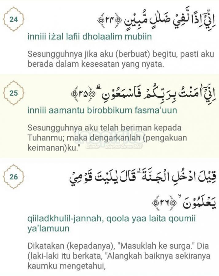 Detail Surat Yasin Beserta Latin Nya Nomer 14