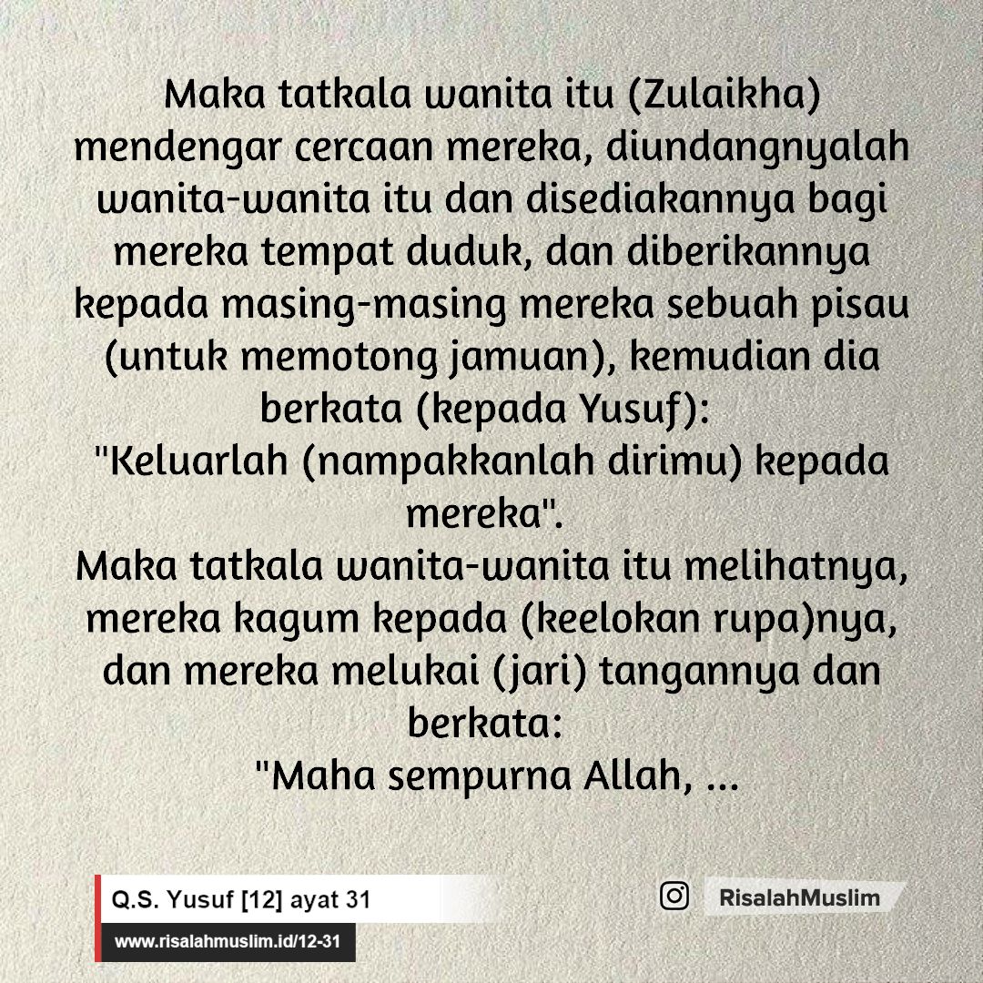 Detail Surat Yusuf Ayat 31 Untuk Memikat Wanita Nomer 25