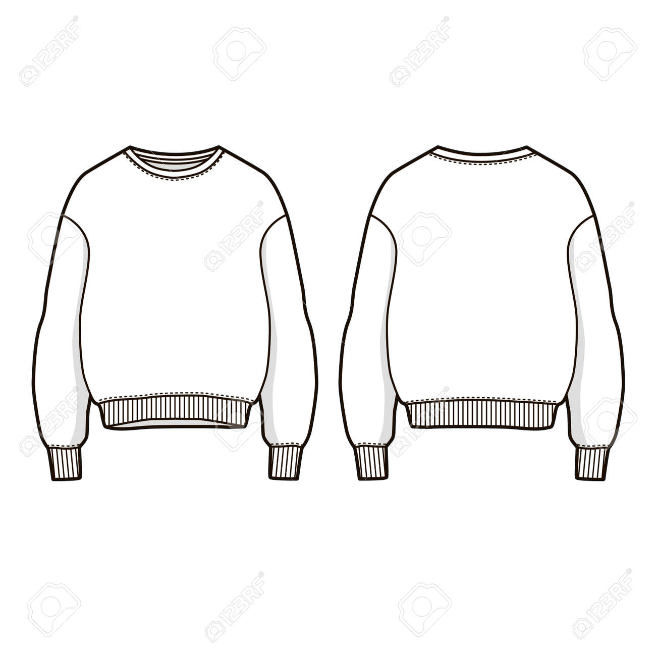 Detail Sweater Template Vector Nomer 9