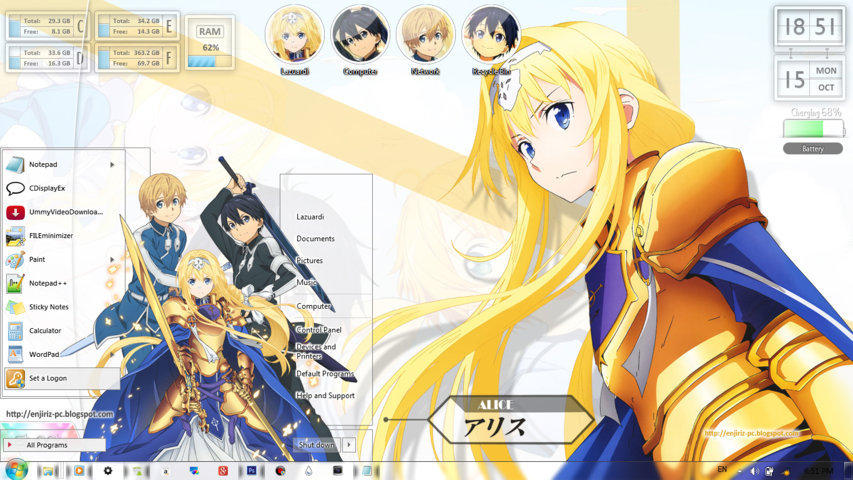 Detail Sword Art Online Rainmeter Nomer 44