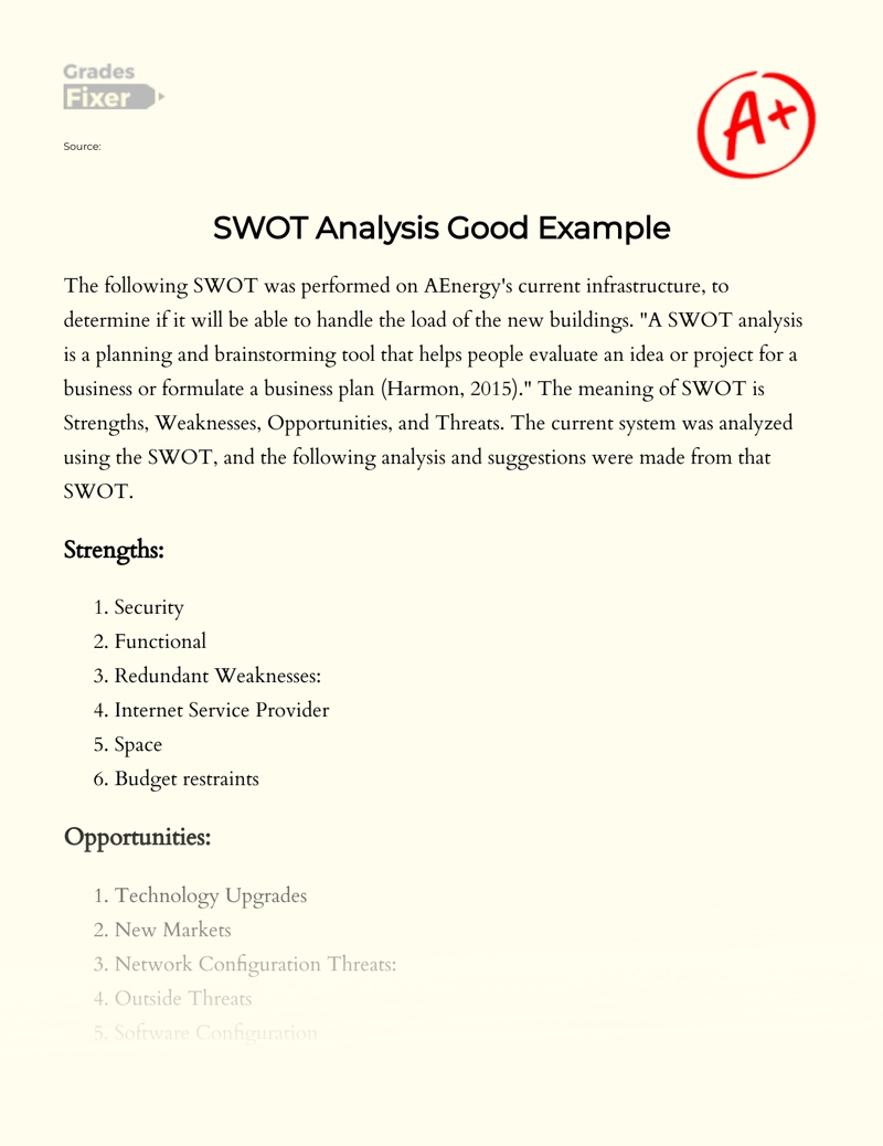 Detail Swot Analysis Report Template Nomer 57