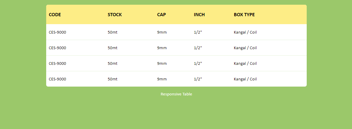 Detail Table Css Template Nomer 21