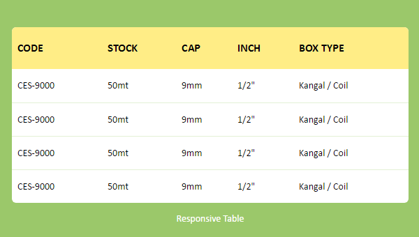 Detail Table Css Template Nomer 27