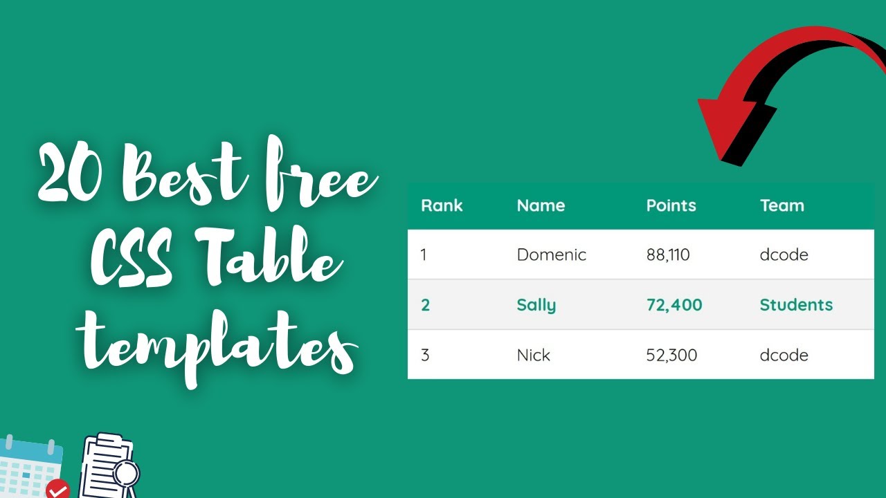 Detail Table Css Template Nomer 40