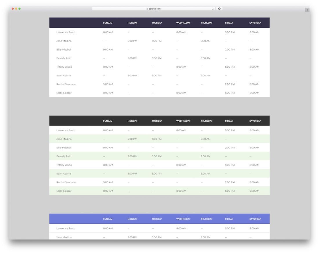 Detail Table Css Template Nomer 7