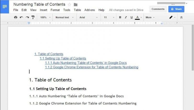 Detail Table Of Contents Google Docs Template Nomer 10