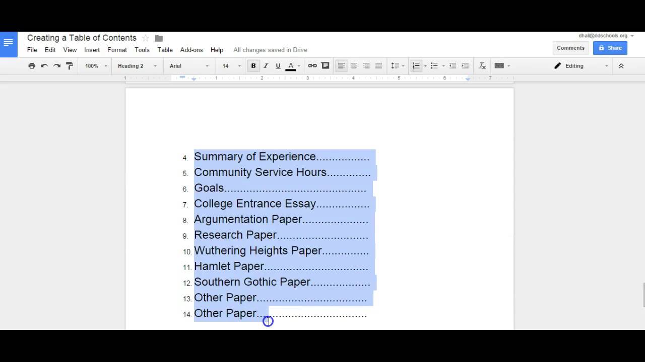 Detail Table Of Contents Google Docs Template Nomer 11