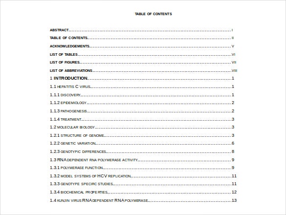Detail Table Of Contents Google Docs Template Nomer 19