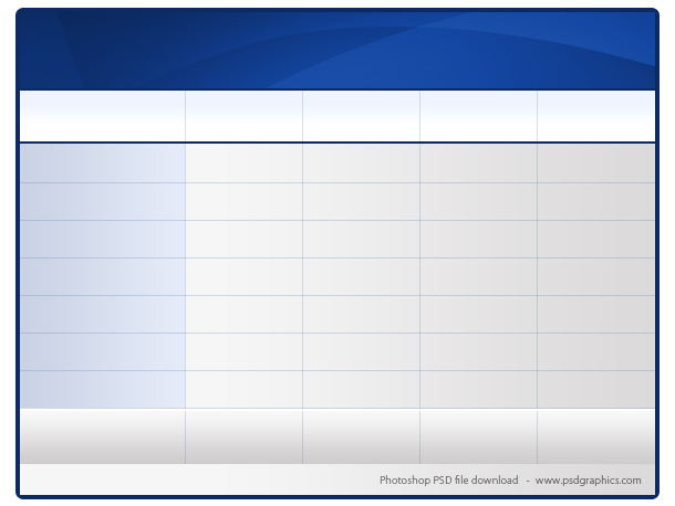 Detail Table Template Psd Nomer 2