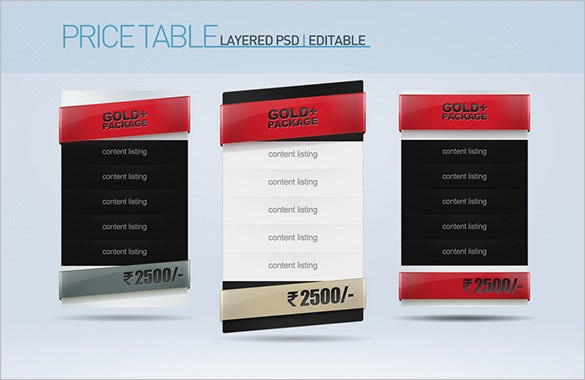 Detail Table Template Psd Nomer 43