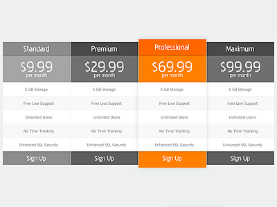 Detail Table Template Psd Nomer 49