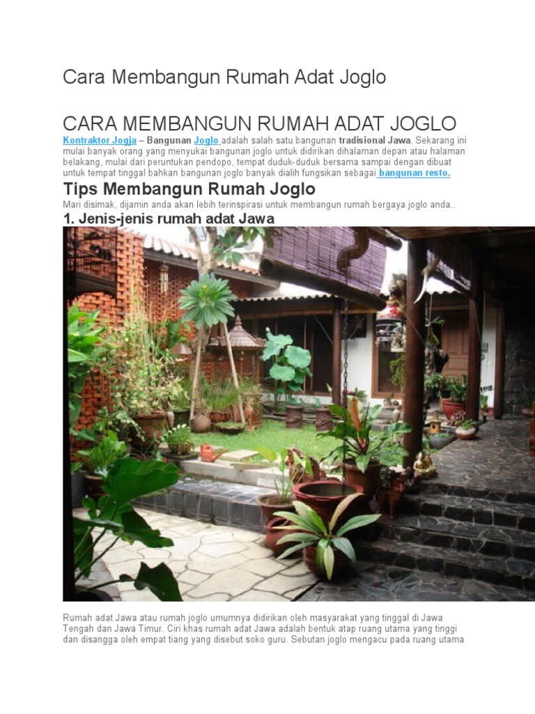 Detail Taman Rumah Joglo Nomer 30