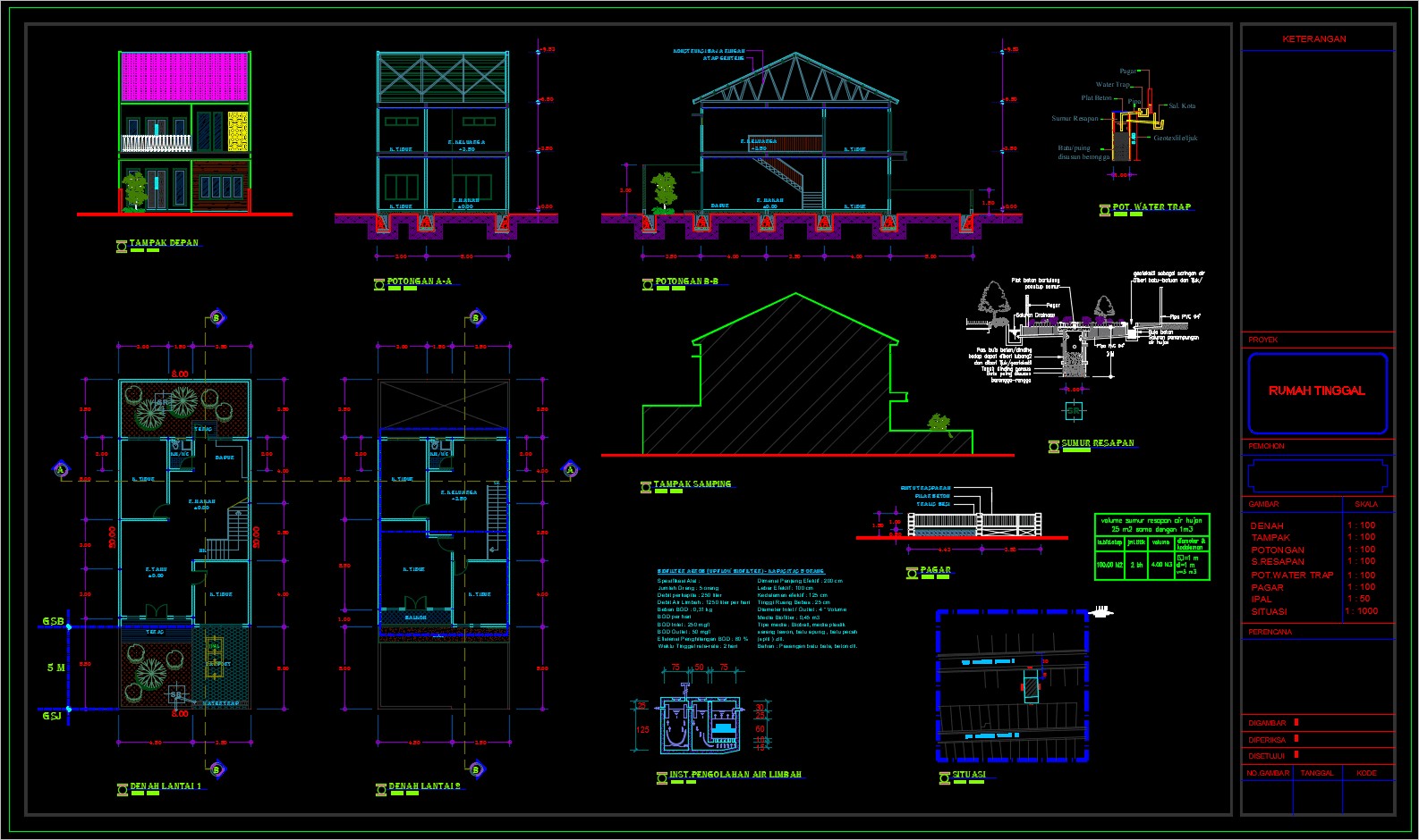 Detail Tampak Depan Gambar Rumah 2 Lantai Autocad Nomer 50