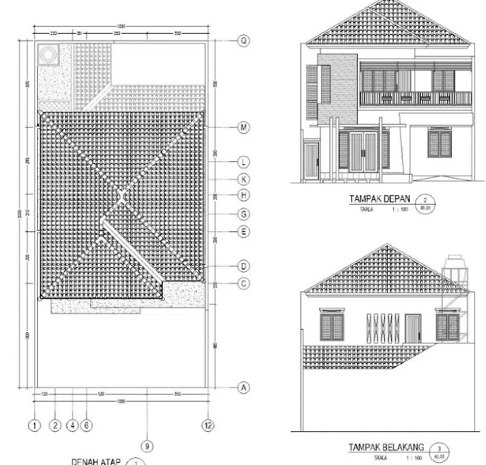 Detail Tampak Rumah 2 Lantai Nomer 44