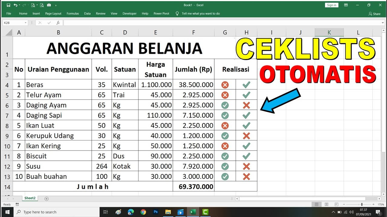 Detail Tanda Centang Di Excel Nomer 46