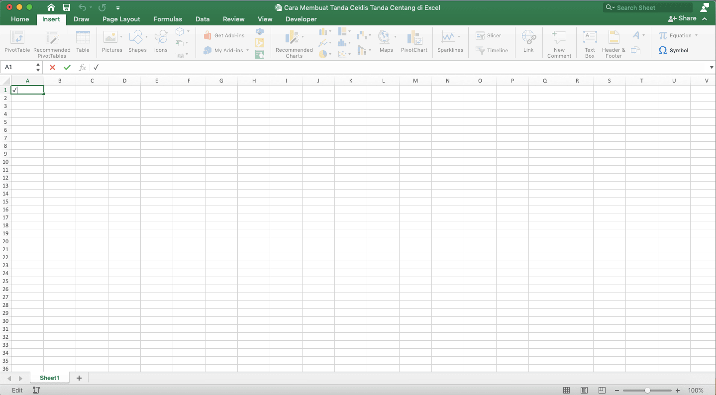 Detail Tanda Centang Pada Excel Nomer 37