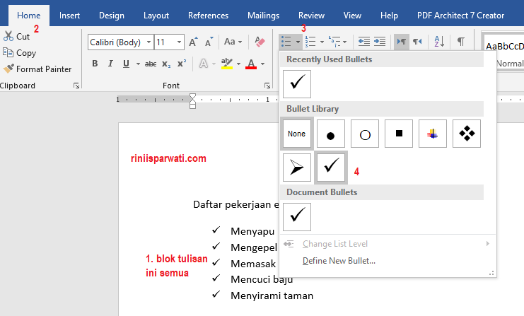 Detail Tanda Centang Word Nomer 25