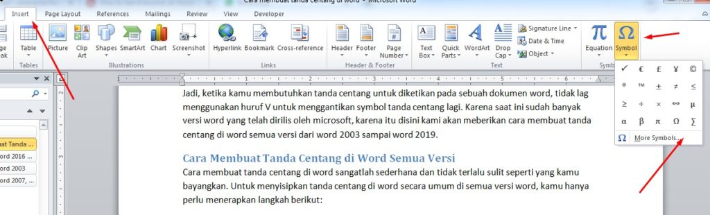 Detail Tanda Centang Word Nomer 41