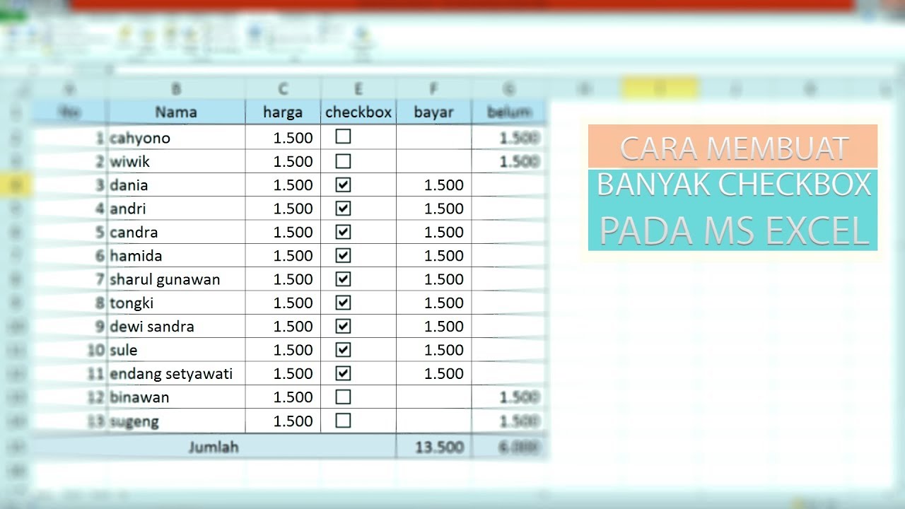 Detail Tanda Checklist Di Excel Nomer 21