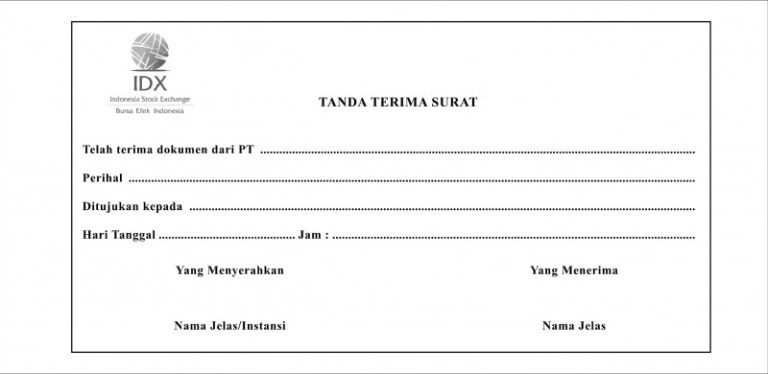 Detail Tanda Terima Surat Nomer 24