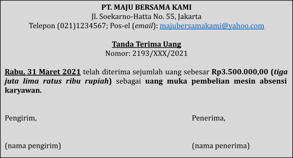 Detail Tanda Terima Surat Keluar Nomer 3