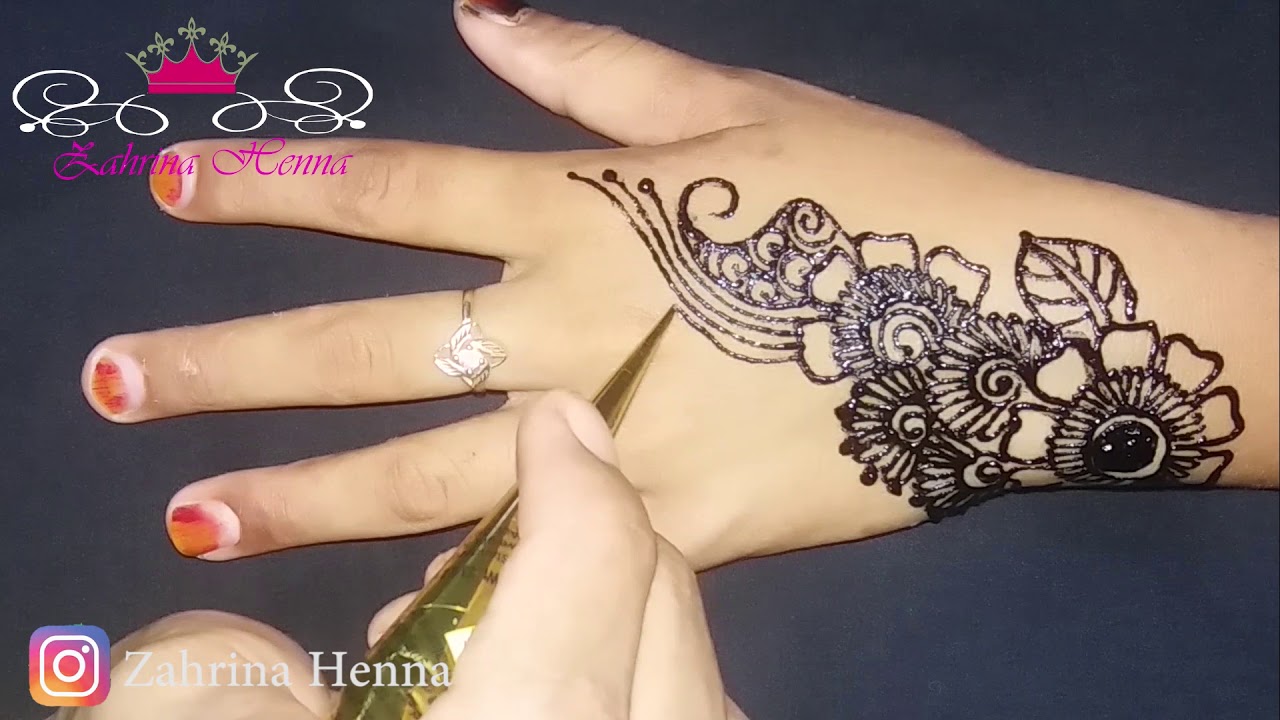 Detail Tangan Henna Simple Nomer 7