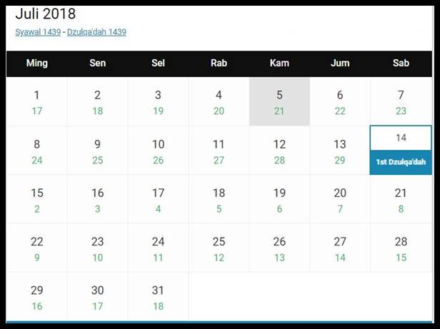 Detail Tanggal Islam 2018 Nomer 11