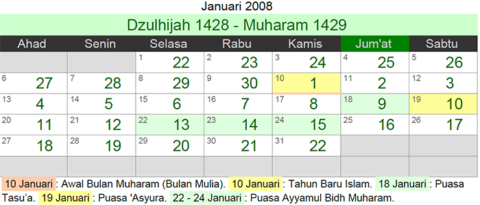 Detail Tanggal Islam 2018 Nomer 30