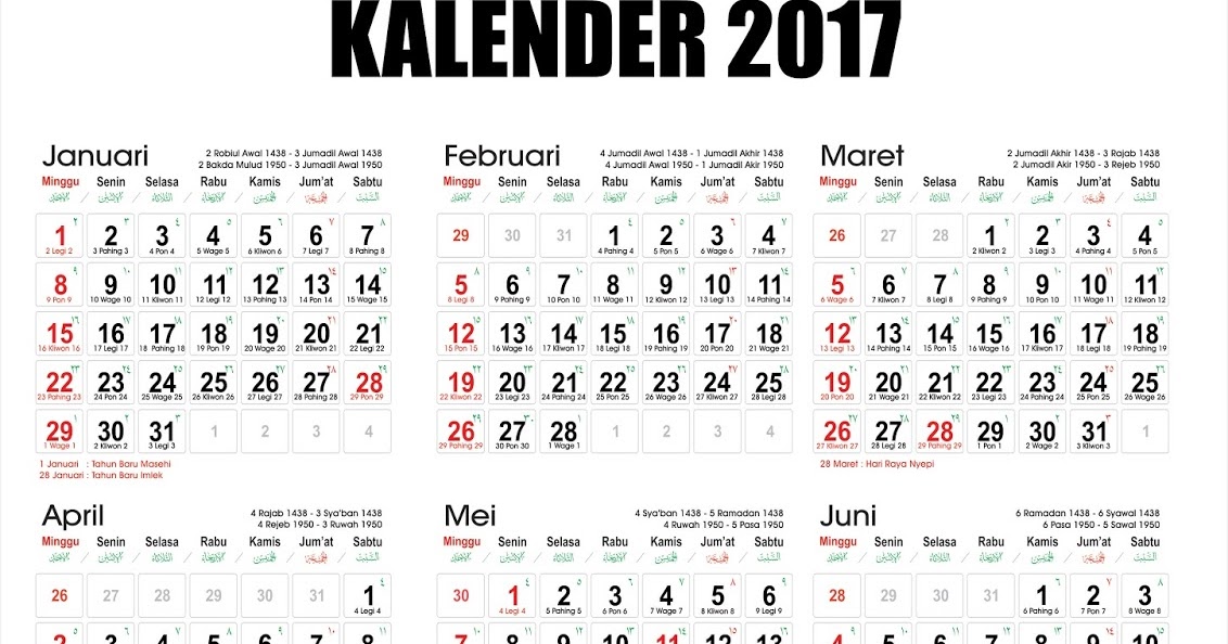 Detail Tanggal Kalender 2017 Nomer 11