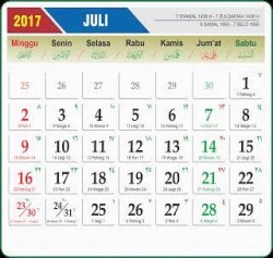 Detail Tanggal Kalender 2017 Nomer 33