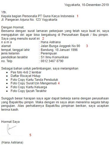 Detail Tanggal Surat Lamaran Kerja Nomer 4