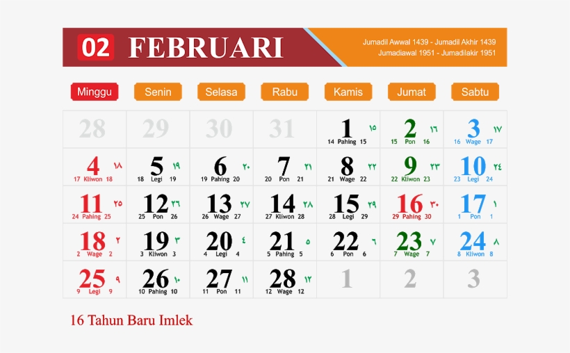 Detail Tanggalan Februari 2018 Nomer 3