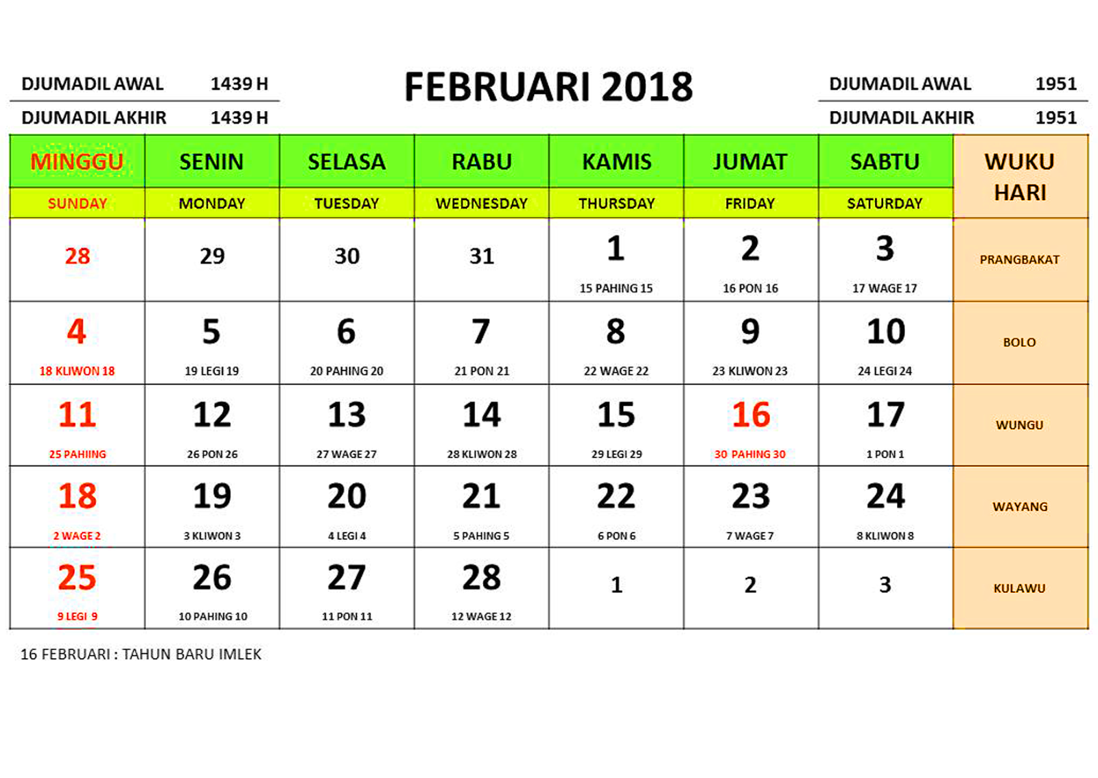 Detail Tanggalan Februari 2018 Nomer 10